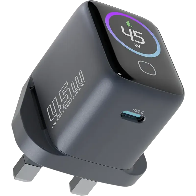 Powerology VoltFLow 45W Type-C Adaptor with TFT Screen C TO C Cable 1 Mascom International.webp
